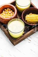 Corn milk in glass