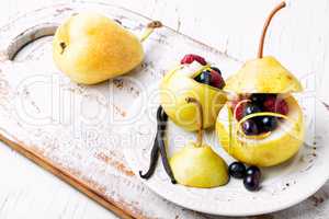Pear with berry stuffing
