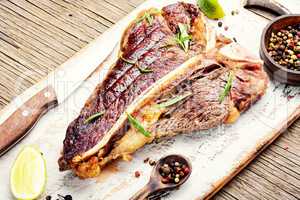 Sirloin steak on cutting board