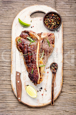 Sirloin steak on cutting board