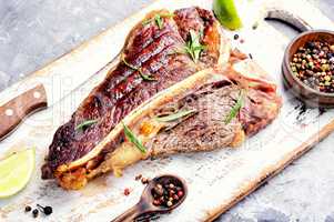 Sirloin steak on cutting board