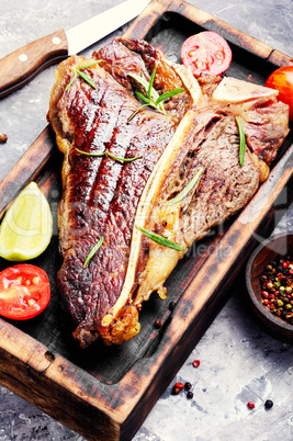 Sirloin steak on cutting board