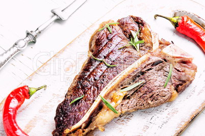 Sirloin steak on cutting board