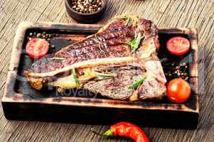 Sirloin steak on cutting board