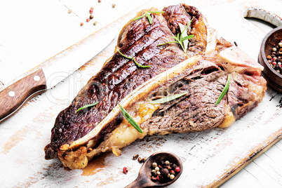 Sirloin steak on cutting board