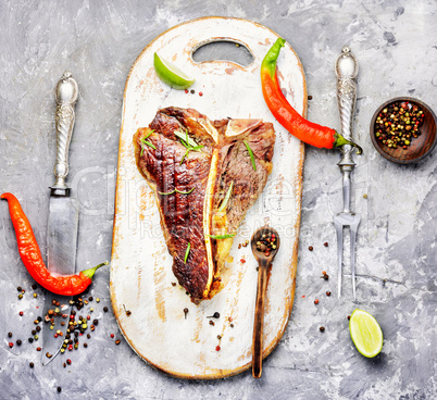 Sirloin steak on cutting board