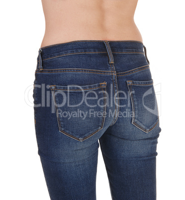 Close up of the butt of a woman in jeans