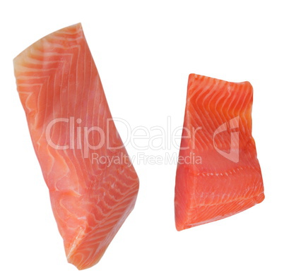 Two Piece of Red Fish Fillet Isolated on White