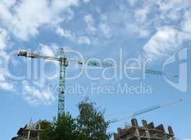 house develop with crane