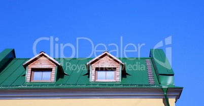 green roof on on house