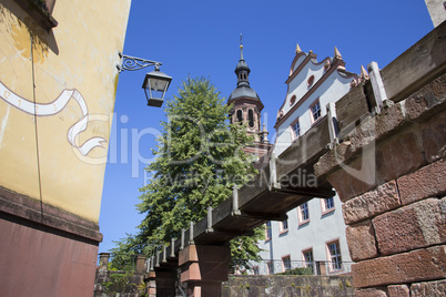 City of Gengenbach, old town quarter with church