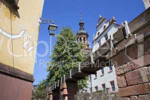 City of Gengenbach, old town quarter with church