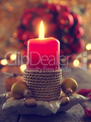 Advent candle, Christmas concept background