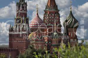 Moscow Russia View on Kremlin and St. Basil Cathedral