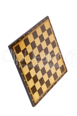 wooden empty chessboard isolated