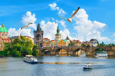 Vltava river and bridge