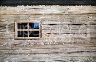 Window, wooden wall
