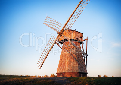 Traditional wooden windmill