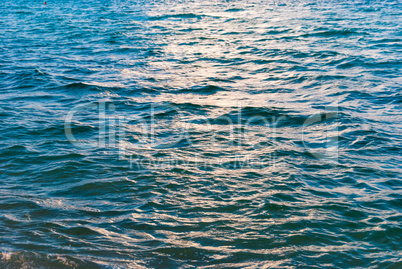 Surface texture of the Aegean sea. Small sea waves