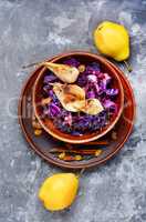 Salad of cabbage, pears and spices