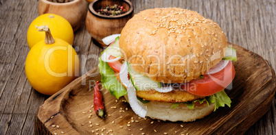 Diet hamburger with pumpkin