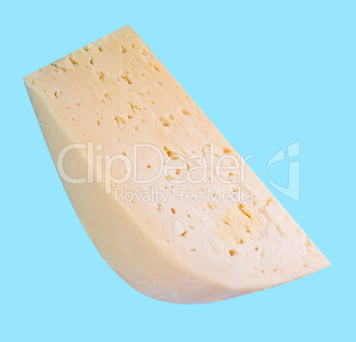 Cheese on Blue Background