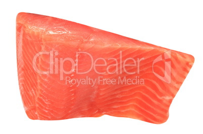 piece of red fish fillet isolated on white