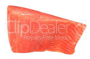 piece of red fish fillet isolated on white