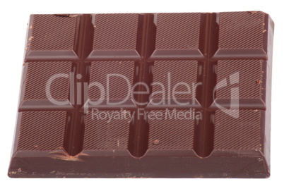 bar of  brown chocolate isolated