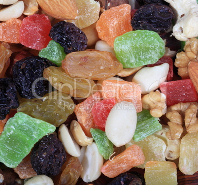 set of dried fruit