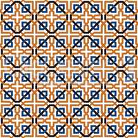 Blue and orange geometric tiles pattern