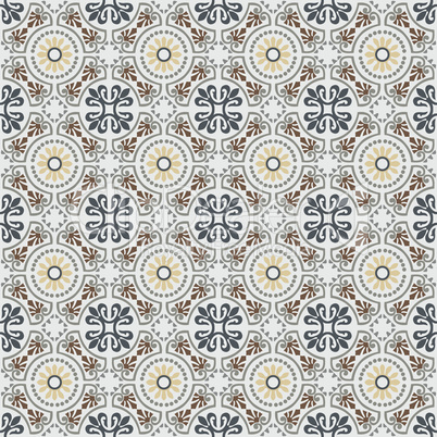 Vintage Mediterranean tiles style pattern