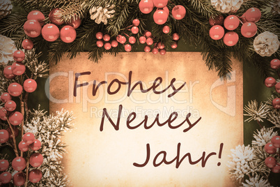 Retro Christmas Decoration, Frohes Neues Jahr Means Happy New Year