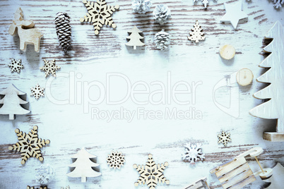 Flat Lay, Christmas Decoration, Copy Space, Frosty Look