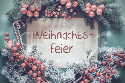 Christmas Garland, Fir Tree Branch, Weihnachtsfeier Means Christmas Party