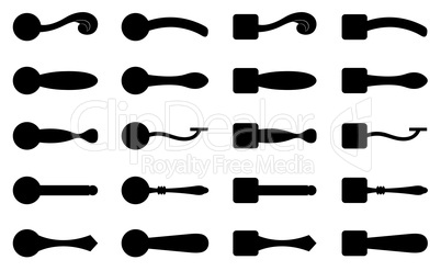 Set of different door knobs