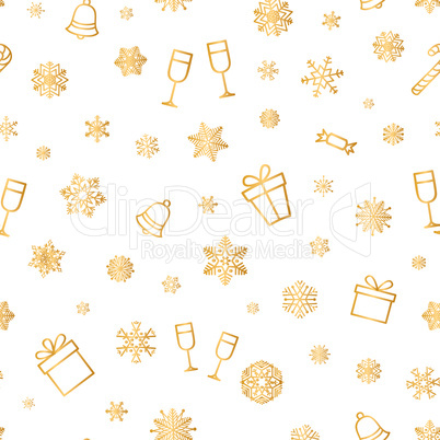 Christmas icon seamless pattern Winter Holiday snow background