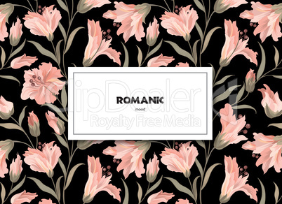 Floral pattern. Flower background. Floral greeting card design