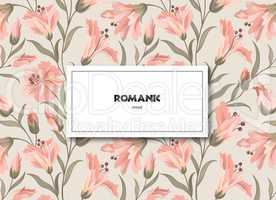 Floral pattern. Flower background. Floral greeting card design