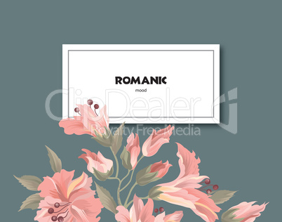 Floral pattern. Flower background. Floral greeting card design