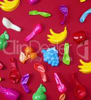 abstract background with childrens plastic toys