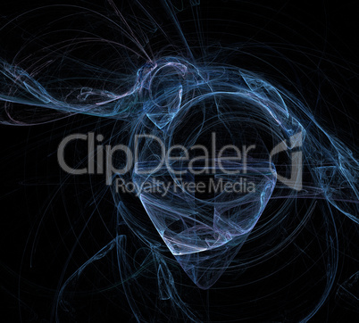 image of one Digital Fractal on Black Color