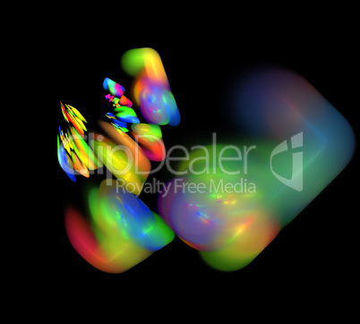 image of one Digital Fractal on Black Color image of one Digital Fractal on Black Color