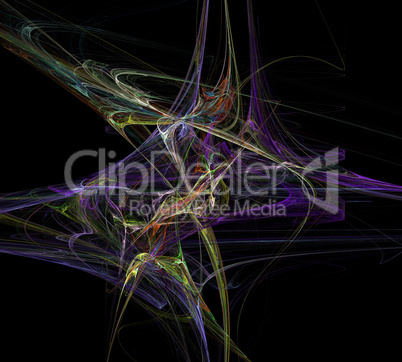 image of one Digital Fractal on Black Color