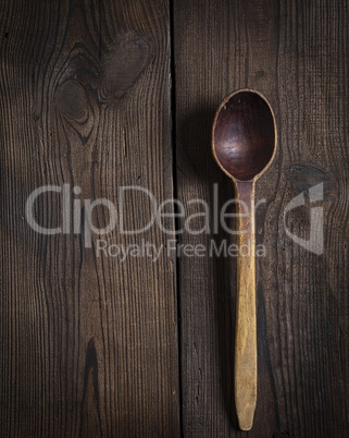 very old empty wooden spoon
