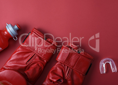 red leather boxing gloves