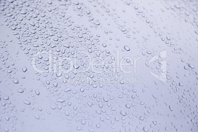 Drops of water on the surface of a metal