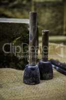 Old stone carving tools in traditional way