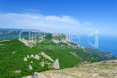 View of the Temple of the Sun or Stone Flower from Mount Ilyas-K