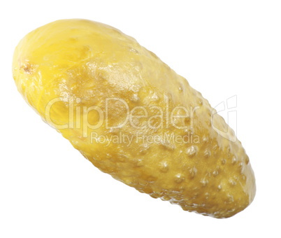 salted cucumber on white background